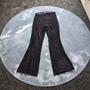 Free People Black Velvet High Waist Flare Pants